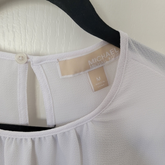 Michael Michael Kors White Blouse with Gold grommet accent Size M Medium - Picture 3 of 5